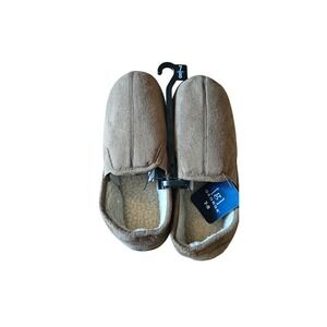George Mens Tan Suede Cozy Comfort Memory Foam Slippers Size‎ 7 8 New